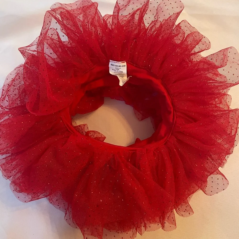 Little Me Bright‎ Red Tutu with Sparkle Details, Size 0-12 Months